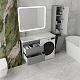 Style Line Тумба с раковиной под стиральную машину Даллас 120 L Люкс Plus подвесная серая – картинка-16